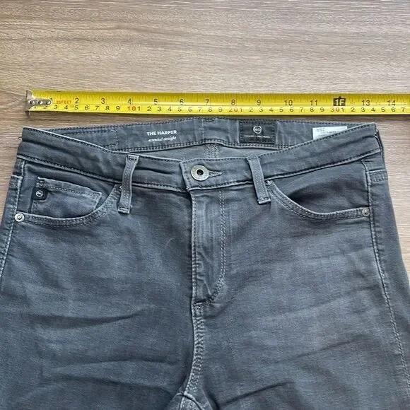 AG Adriano Goldschmied Harper Dark Gray Essential Straight Jeans 26R - Picture 11 of 13